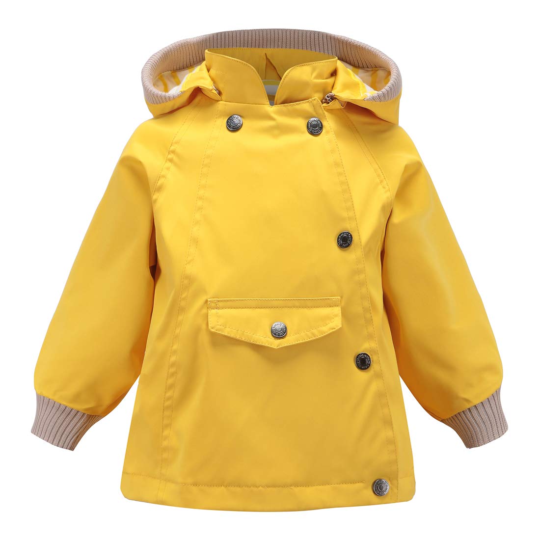 ACESTAR Kids Waterproof Hooded Rain Jacket - Cotton Lined Windbreaker for Boys & Girls - Toddler Raincoat for Spring & Fall Outdoor Play, School, and Travel