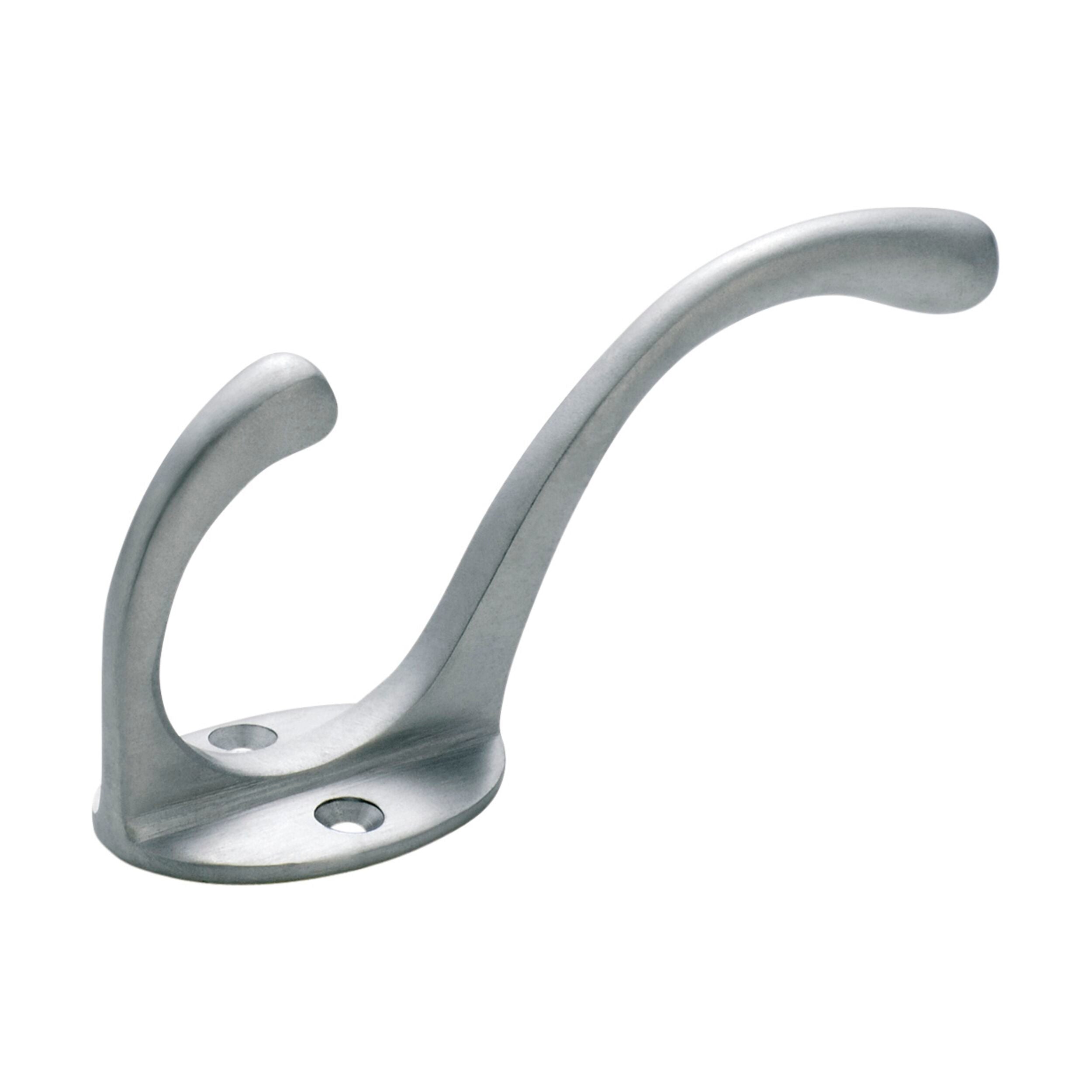 Victorian Satin Chrome Wall Hook for Hats & Coats - 3.9