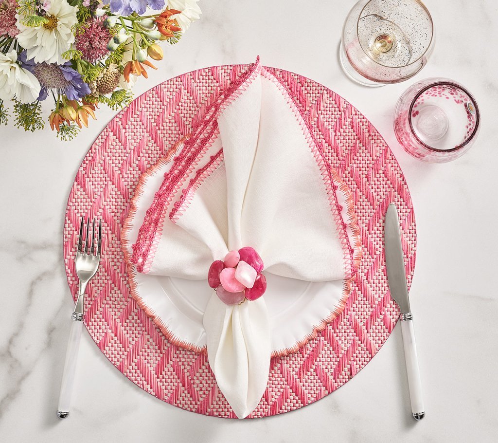 Elegant Knotted Edge Napkins Set of 4 - Premium Cotton Table Linens for Dinner Parties, Weddings & Home Decor