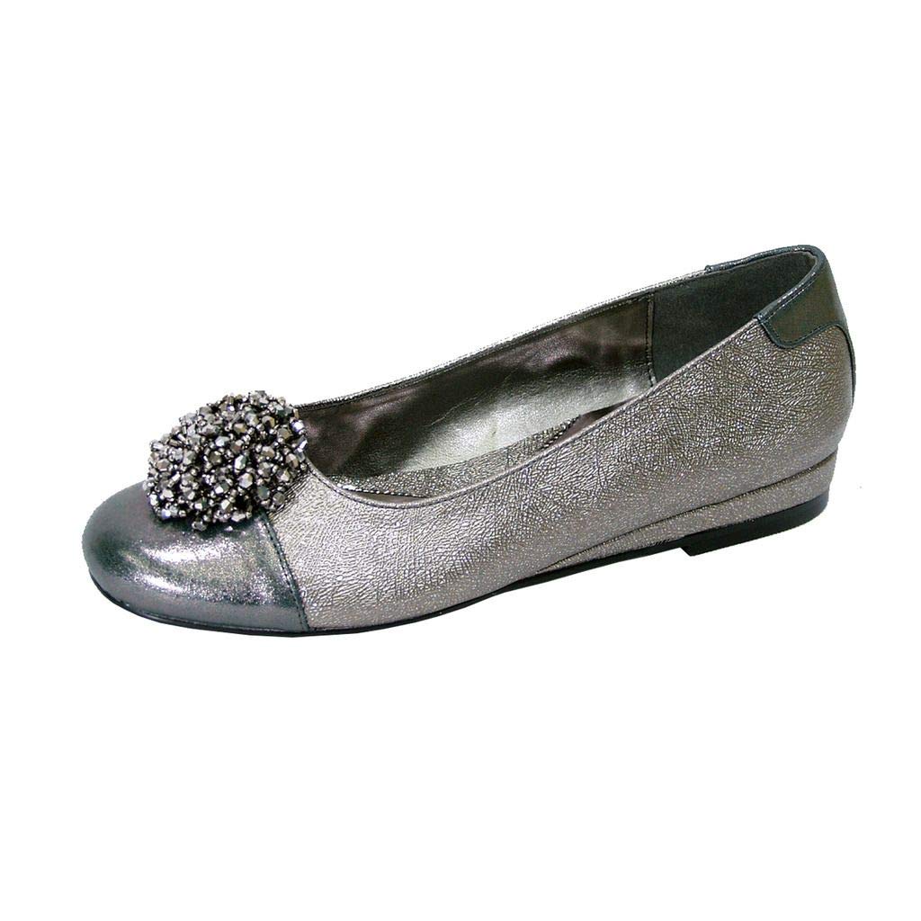 Women's Wide Width Slip-On Ballet Flats - Fuzzy Andie Comfortable Dress Shoes for Work, Travel & Casual Wear