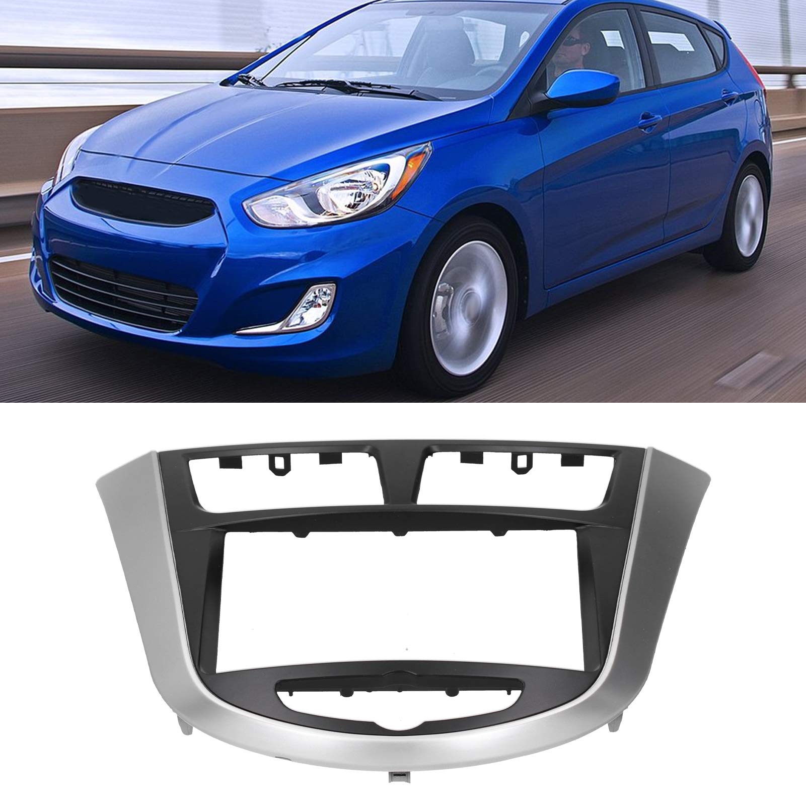 Universal 2 Din Car Radio Dash Kit for Hyundai Accent/Solaris/i25 2010-2014 - Thick PST Fascia Mount for DVD Navigation & Audio System - Perfect for Car Stereo Upgrade & In-Dash Installation