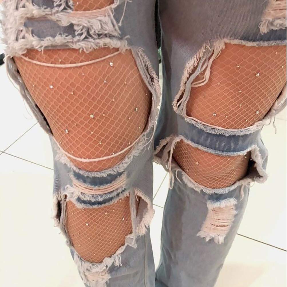 Sparkly Crystal Fishnet Stockings for Women - Sexy Rhinestone Embellished Stockings | Perfect for Parties, Cosplay & Night Out
