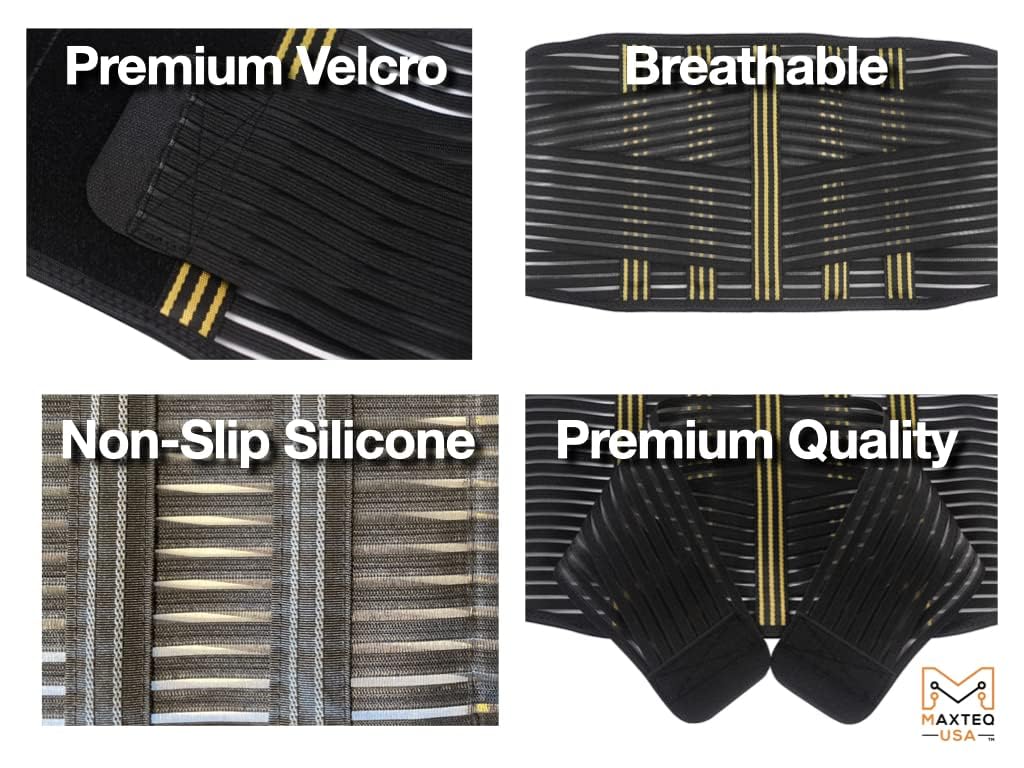Best Back Brace for Lower Back Pain Relief - Breathable & Adjustable Lumbar Support Belt for Herniated Disc, Sciatica & Scoliosis - Ideal for Office Work, Driving & Post-Surgery Recovery