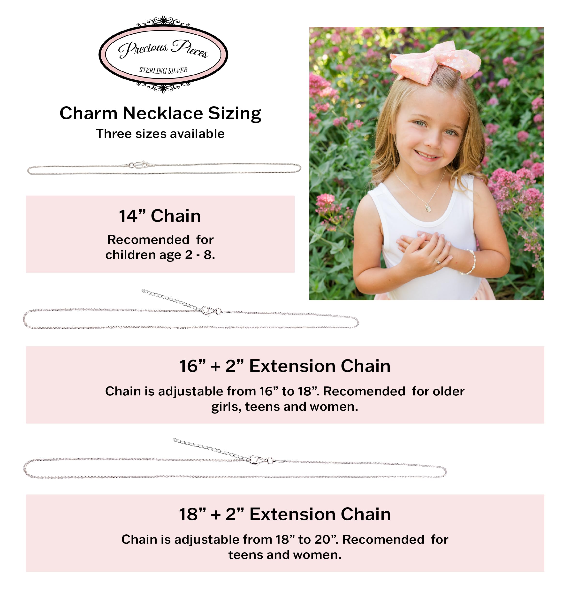 Precious Pieces Sterling Silver Ballerina Charm Necklace for Girls - Perfect for Birthdays, Dance Recitals & Special Occasions