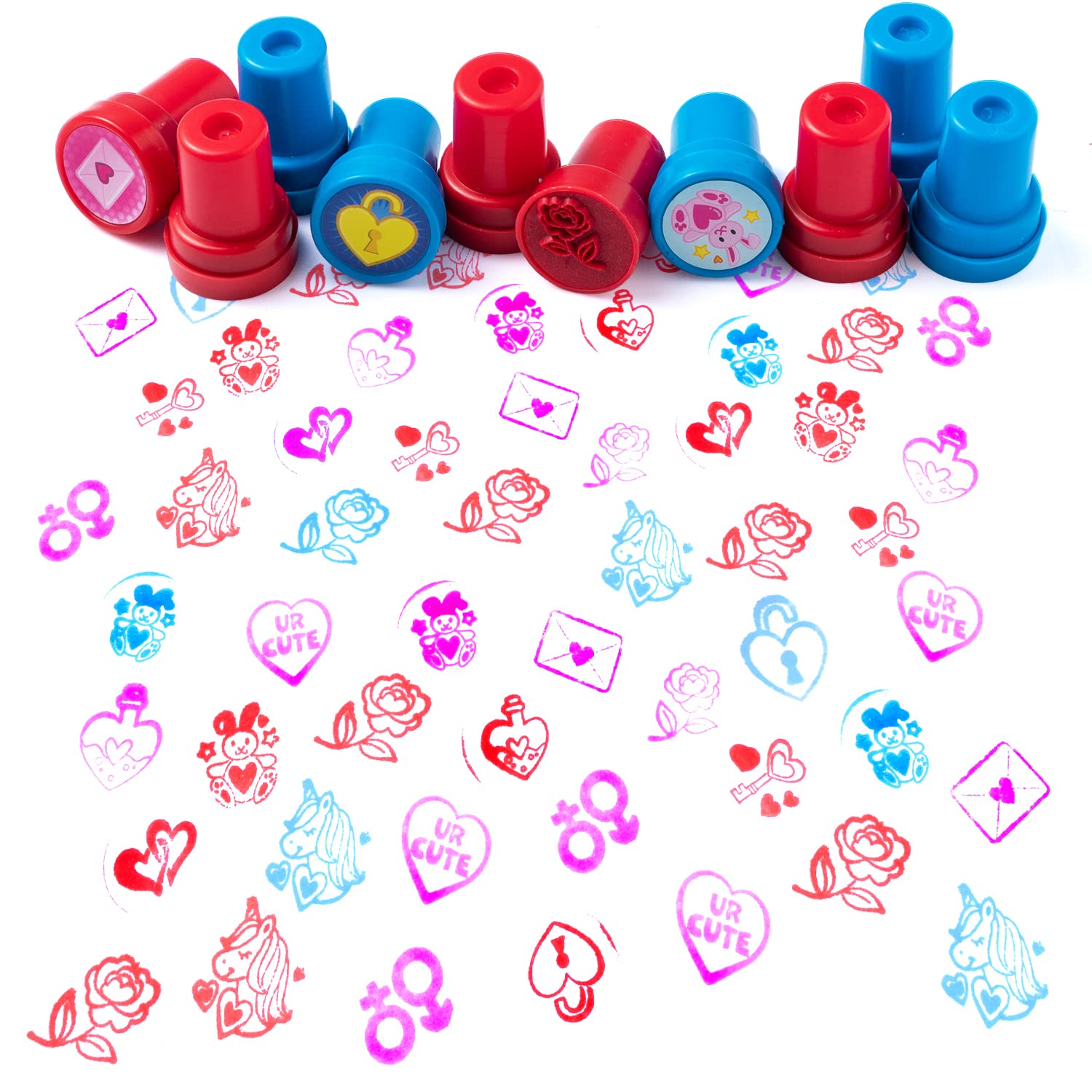 JOYIN 1000+ Pieces Valentine's Day Party Supplies Kit with Temporary Tattoos, Foam Stickers, Stampers & Stickers - Perfect for Valentine's Party Favors, Classroom Crafts, DIY Decorations, Wedding Photo Props, and Kids' Art Projects