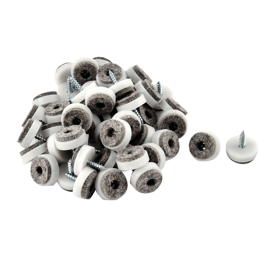 UXCELL 60PCS Felt Furniture Pads - Non-Slip Screw-In Chair Leg Protectors for Hardwood Floors, Desks & Dressers | Scratch Prevention & Noise Reduction for Home & Office Use
