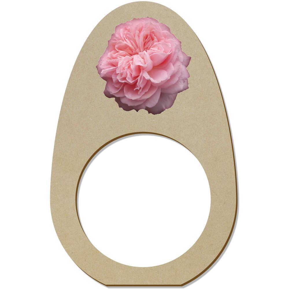 5-Pack Pink Peony Wooden Napkin Rings - Elegant Tableware for Weddings, Dinner Parties & Home Decor (NR00040616)
