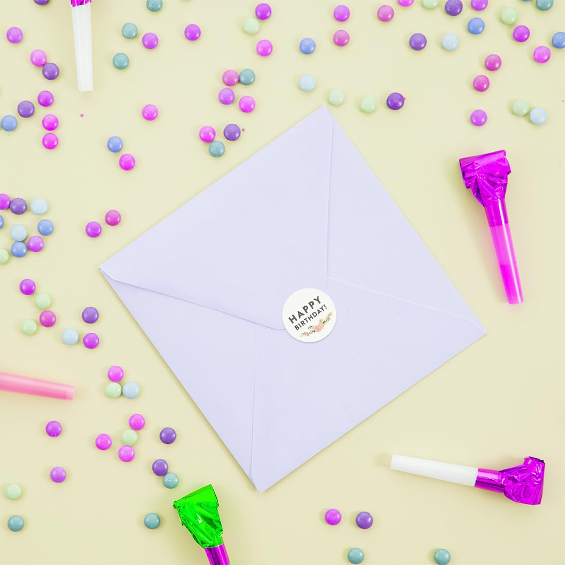 Andaz Press Chocolate Drop Labels Stickers - 216-Pack Floral Roses Birthday Party Stickers for Kisses Favors, Gifts & Decorations - Perfect for Birthday Parties, Baby Showers & Wedding Favors