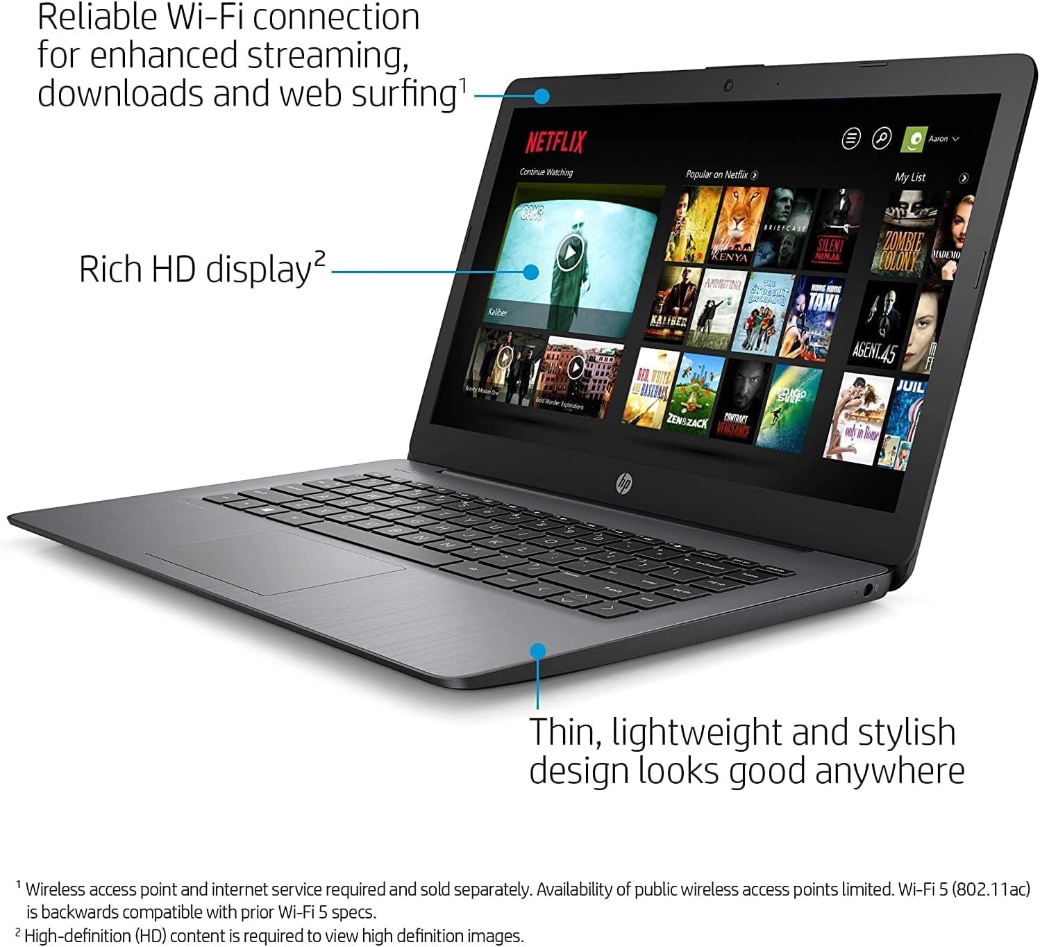 Renewed HP 14 Stream Laptop - 14-inch HD Display, Intel Celeron N4020, 4GB DDR4 RAM, 64GB eMMC, Intel UHD Graphics, WiFi, Bluetooth, Windows 11 Home in S Mode | Perfect for Students, Remote Work & Everyday Computing - Brilliant Black (Model 14-cb119ds)