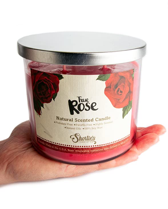 True Rose Highly Scented Natural 3-Wick Soy Candle - 14.5oz | Phthalate & Paraben Free, Clean Burning with Essential Fragrance Oils | Perfect for Relaxation, Aromatherapy & Home Decor