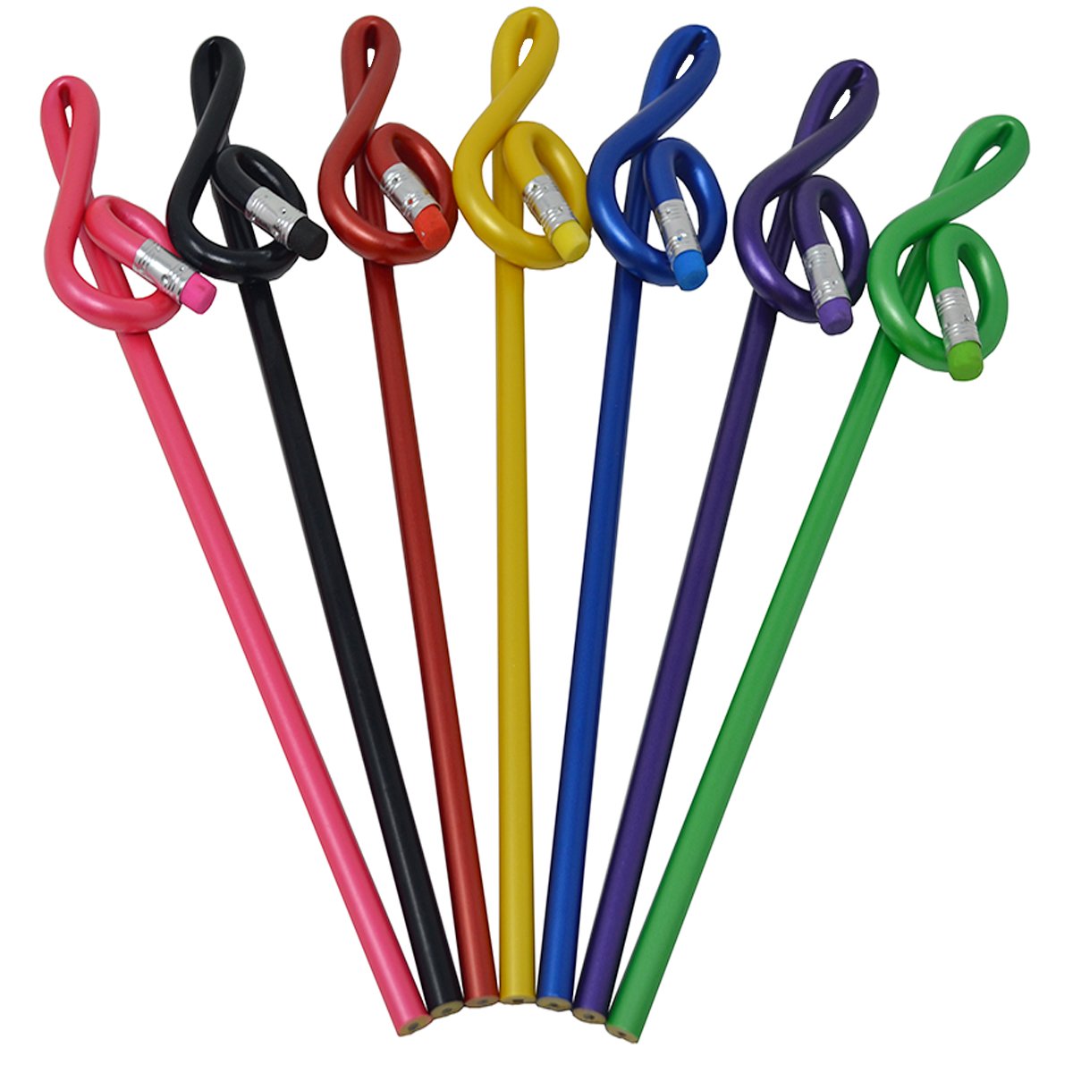 7-Pack Treble Clef Music Pencils - G Clef Musical Note Writing Pens for Students, Musicians & Artists - Perfect for Music Lessons, Composing & Creative Gift Ideas