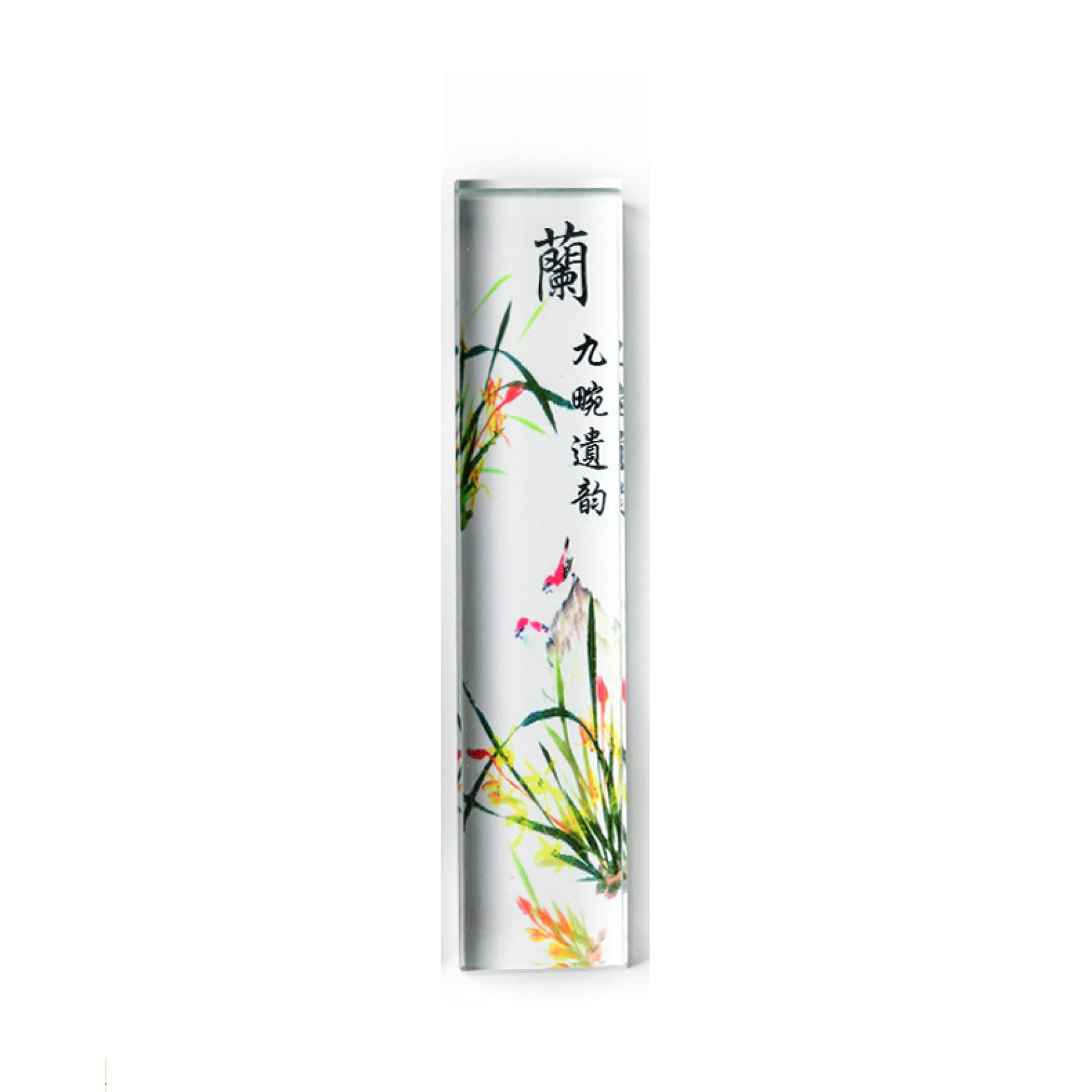 KKONION Crystal Paperweight - Elegant Plum, Orchid, Chrysanthemum & Bamboo Design - Chinese Calligraphy & Study Desk Accessory - Perfect Gift for Writers, Artists & Office Decor