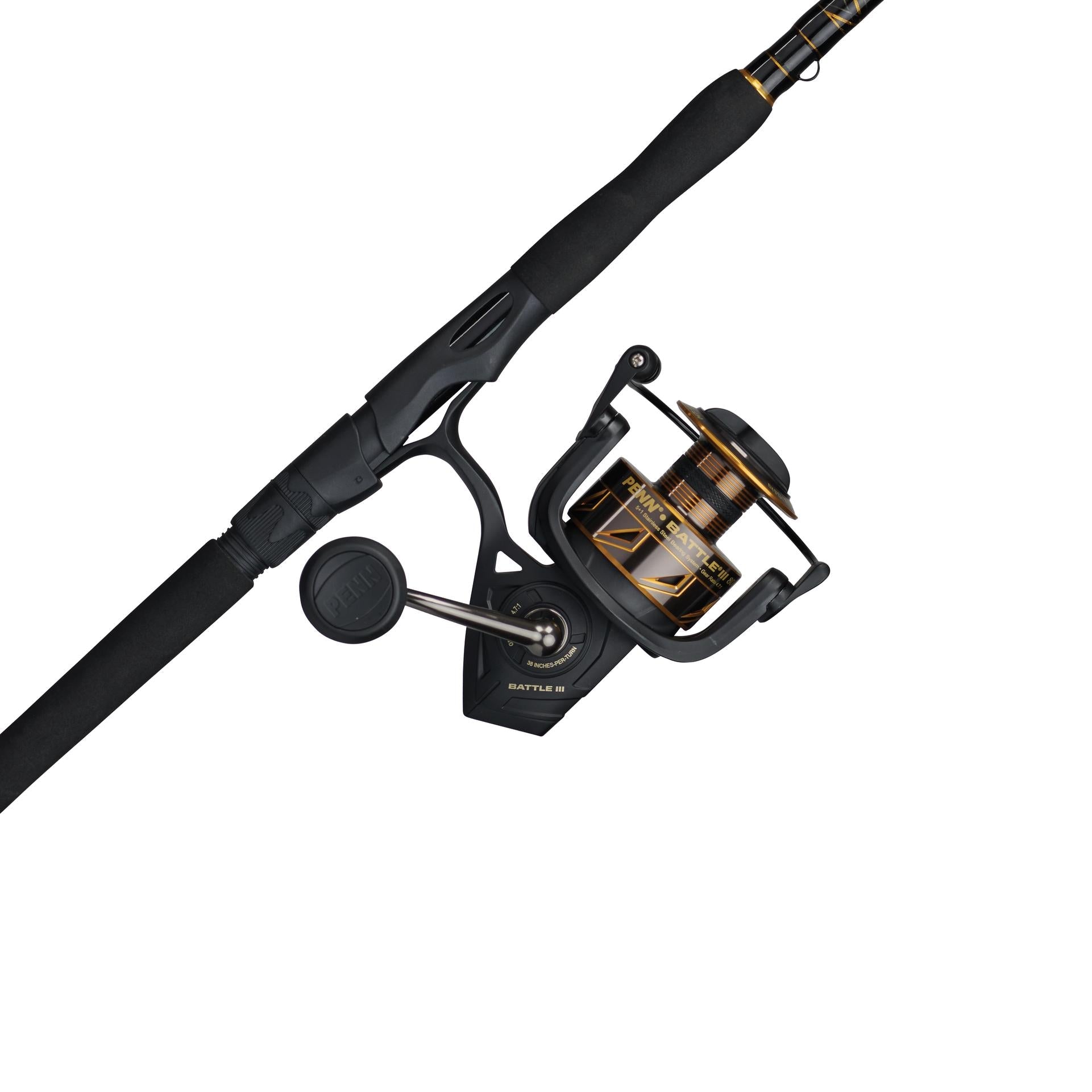 Battle® III Spinning Rod and Reel Combo - Premium Fishing Gear for Freshwater & Saltwater Anglers - Perfect for Bass, Trout, and Inshore Fishing Adventures