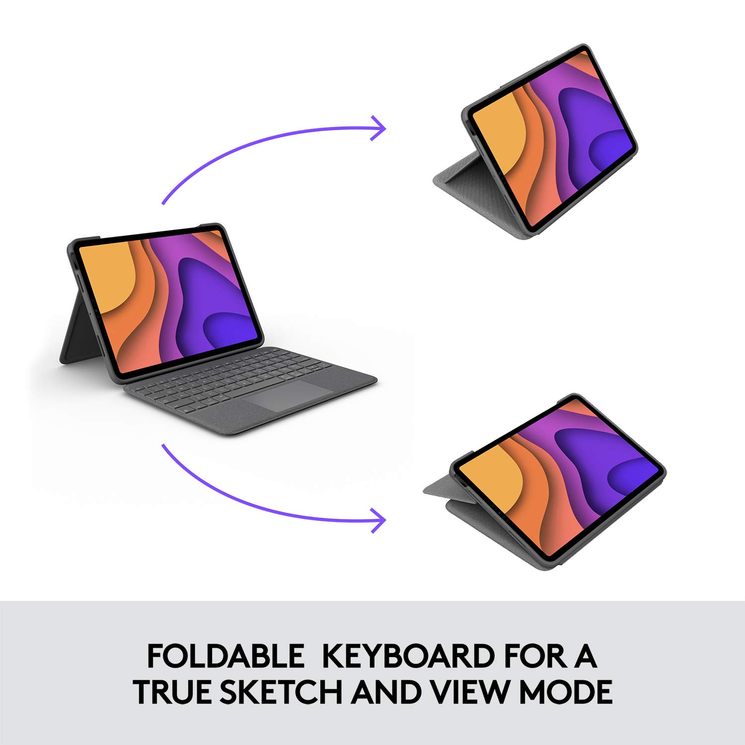 Logitech Folio Touch iPad Keyboard Case with Trackpad & Smart Connector - Compatible with iPad Air 11-inch (M2/M3) & 4th/5th Gen - Graphite - Perfect for Work, Study & Travel