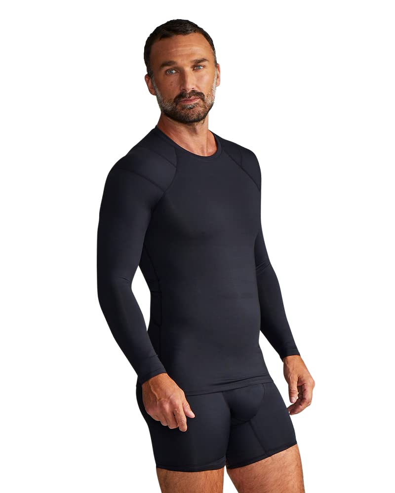 Tommie Copper Men's Pro-Grade Shoulder Support Shirt - UPF 50+ Long Sleeve Compression Top for Upper Body & Posture Support - Ideal for Workouts, Recovery & Active Lifestyle