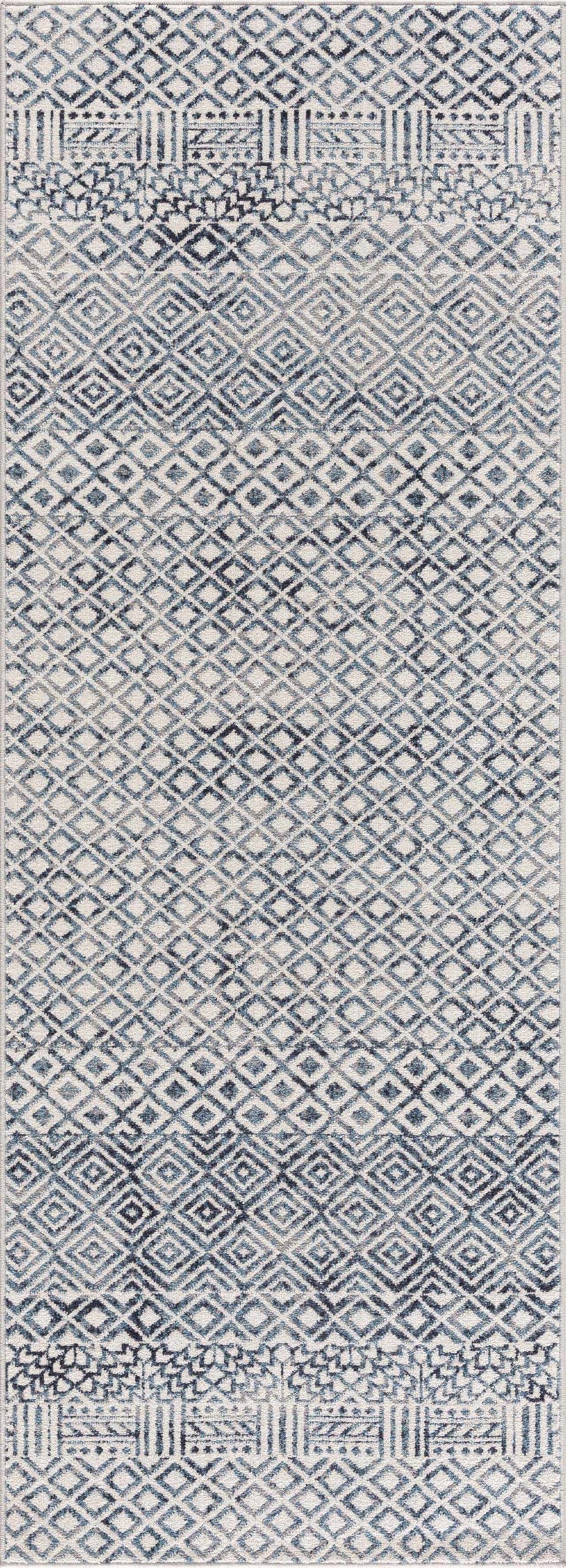 Hauteloom Askeaton Washable Area Rug - Blue & Gray Round 6'7