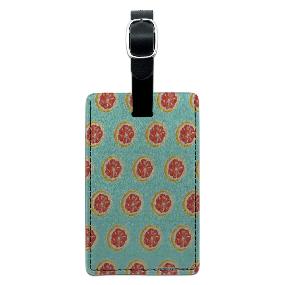 Stylish Grapefruit Color Rectangle Leather Luggage Tag - Durable Suitcase ID Card Holder for Carry-On Bags | Perfect for Travel, Business Trips & Vacation Identification