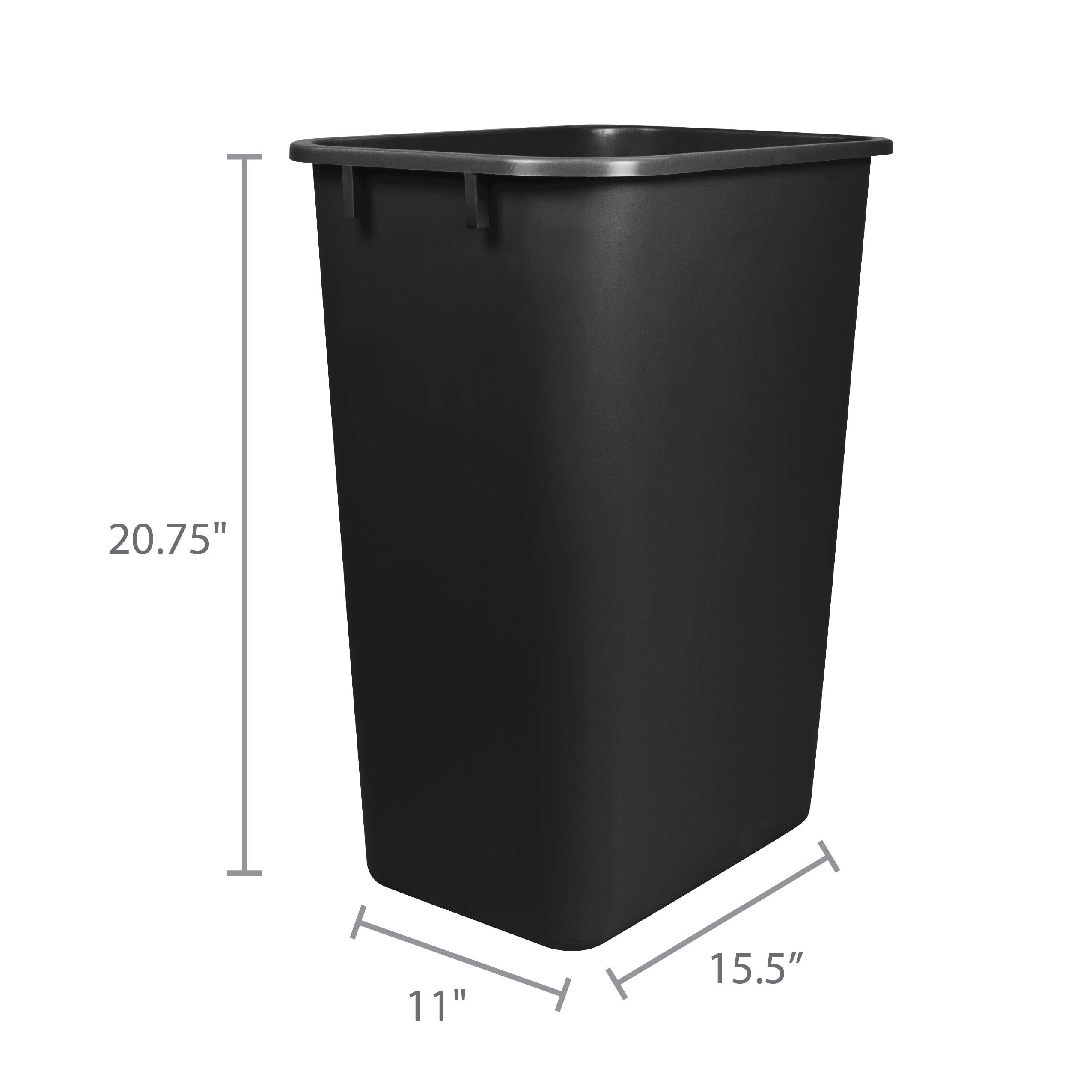 Storex 10.25 Gallon Large Trash Can - 4-Pack Heavy Duty Plastic Waste Bins for Office, Home, Kitchen, Bathroom & Classroom (15
