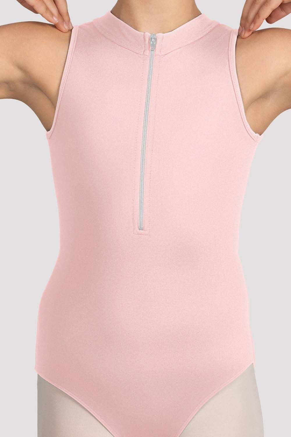 Mirella Glow Girl Zip Front Leotard for Girls - Ballet Dancewear, Gymnastics Leotard with Front Zipper for Kids Dance Class & Performance