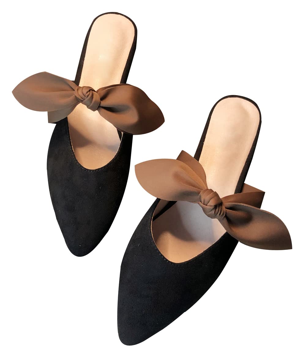 WENJIAZHIZHI Women's Comfortable Mule Clogs - Slip On Closed Toe Sandals for Summer | Dressy Casual Flats in Black | Perfect for Office, Beach & Everyday Wear