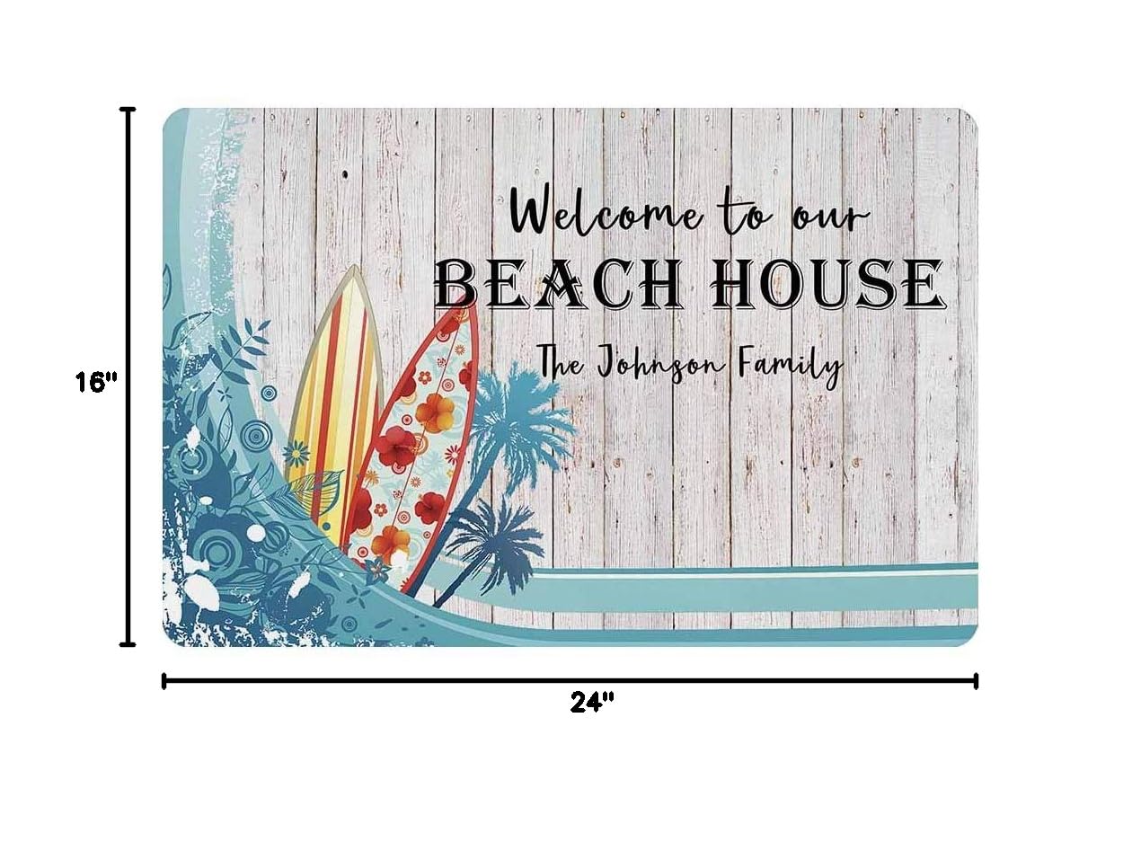 Custom Family Name Doormat - Personalized Welcome Mat for Indoor & Outdoor Use - Non-Slip 24x16 Inch Door Mat Rug - Perfect for Home Entryway, Porch, and Travel - Artsadd