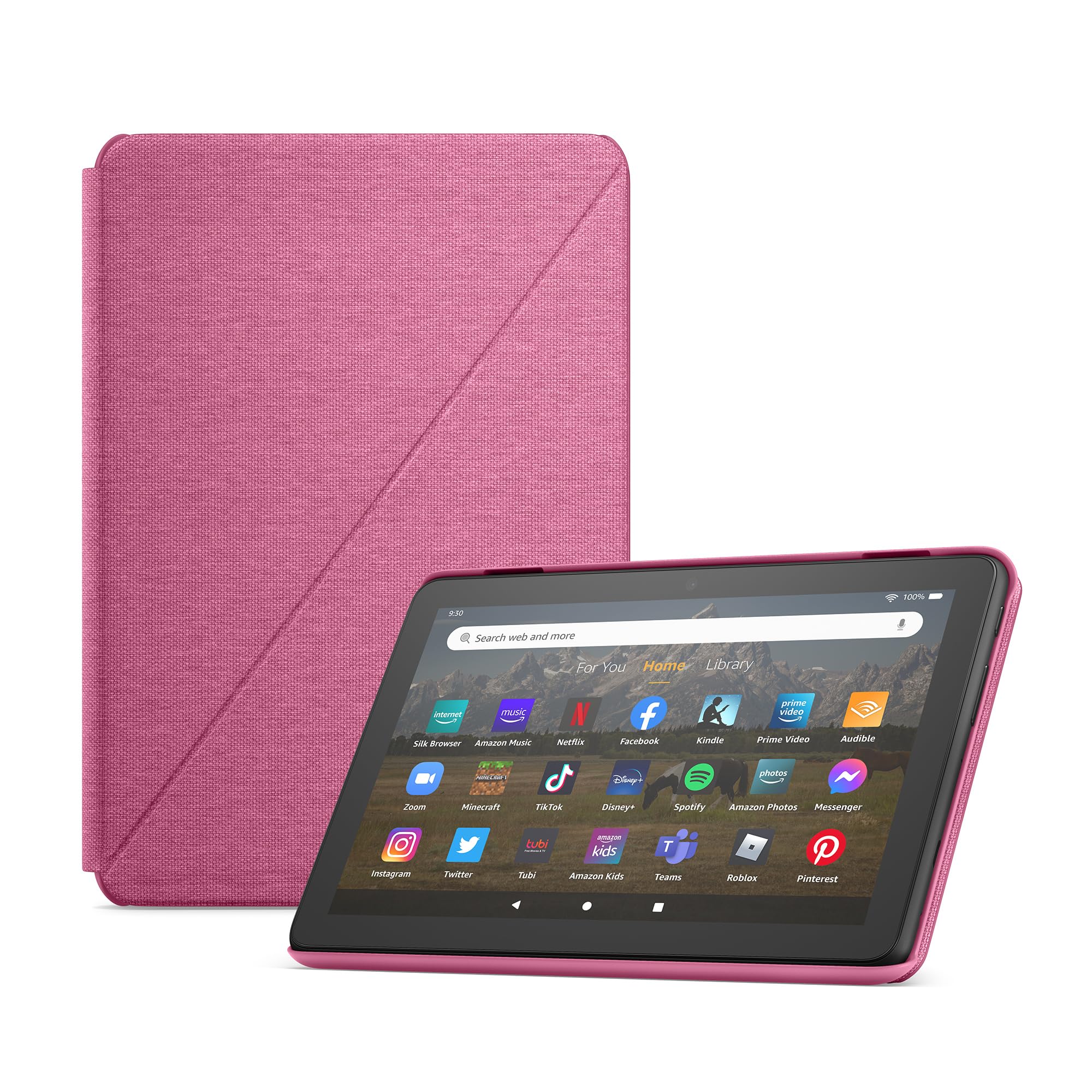 Amazon Fire HD 8 Tablet (32GB, Hibiscus) with Standing Cover - 8
