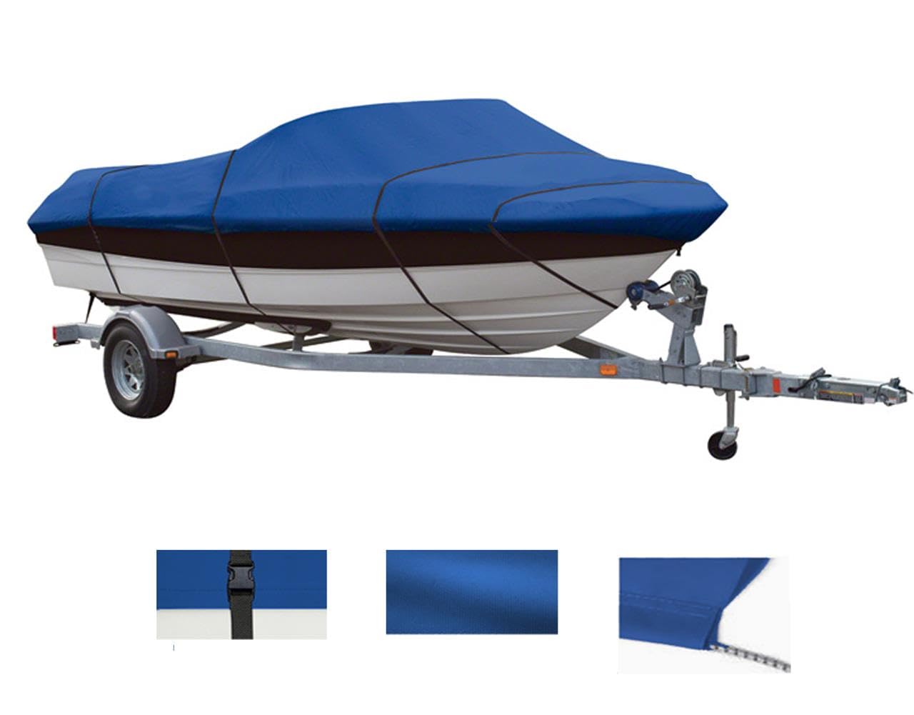 SBU Blue Boat Cover for Tracker Pro Guide V-16 WT - Waterproof & UV Resistant Protection for Fishing & Outdoor Boating | Perfect for Storage & Travel