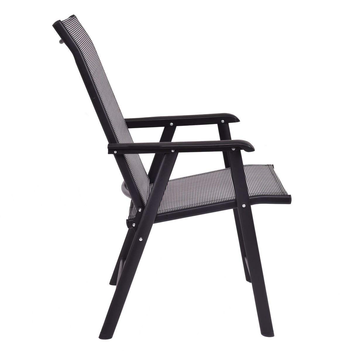 Casart 4-Pack Folding Patio Chairs - Portable Outdoor Camping Chairs with Armrests for Beach, Deck, Garden, Picnic & Backyard (Grey) - Lightweight & Durable for Travel, Tailgating & BBQs
