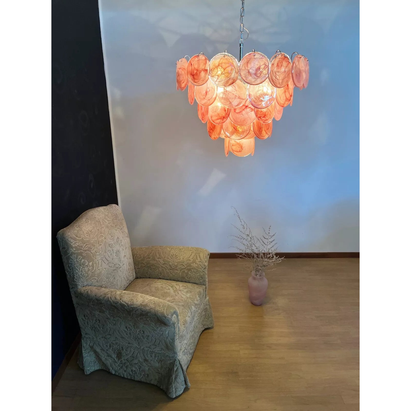 Elegant Camisa Disc Glass Chandelier - Modern Crystal Ceiling Light Fixture for Dining Room, Bedroom, and Living Room Decor