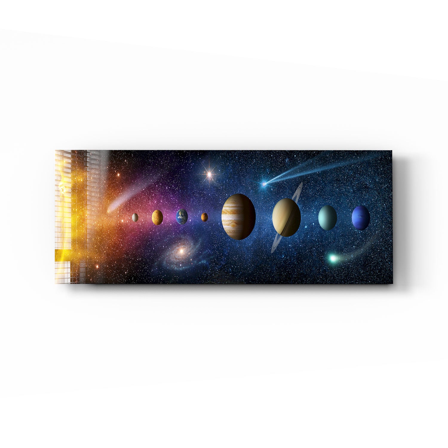 Solar System Panoramic Wall Art - Stunning Space Decor for Home, Office & Classroom - Perfect for Astronomy Lovers & Science Enthusiasts