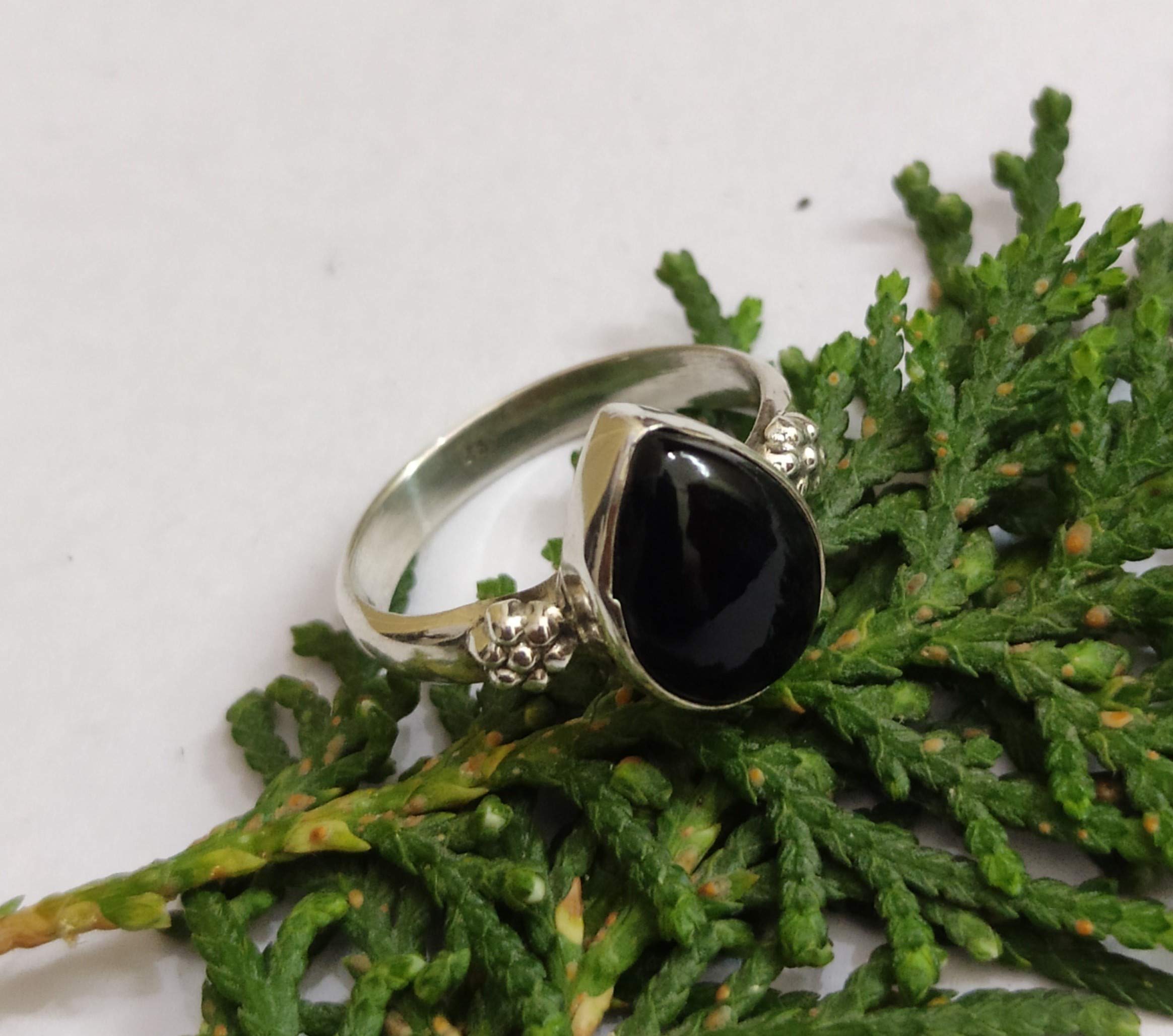 925 Sterling Silver Black Onyx Ring - Boho Chic Wedding Gift, Promise Ring & December Birthstone Jewelry | Elegant Bridesmaid Rings, Stackable Midi Rings for Women, Healing Crystal Jewelry | Perfect for Engagements, Anniversaries & Spiritual Healing