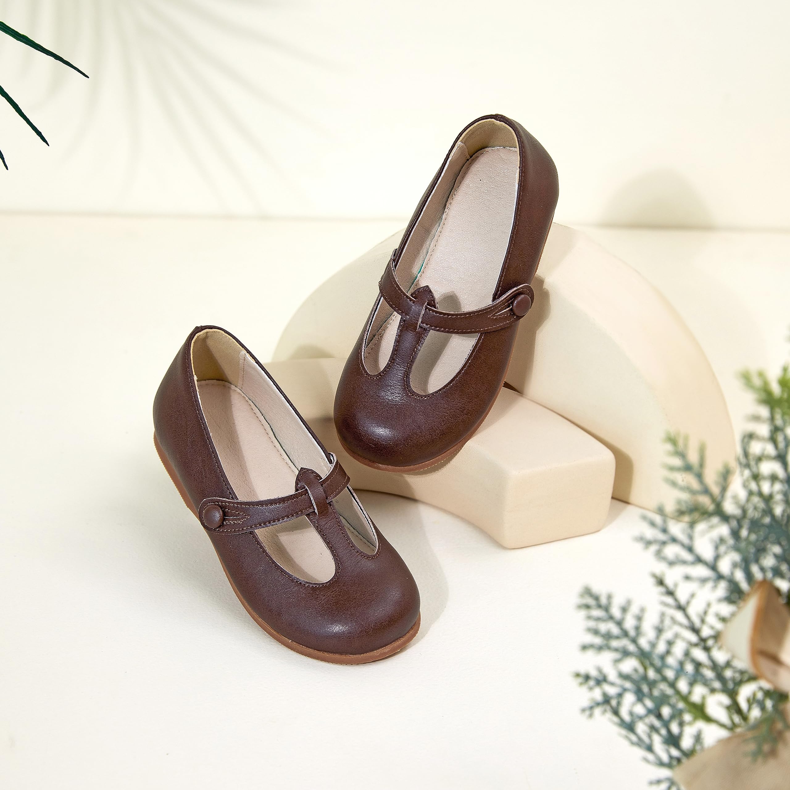 GINFIVE Toddler Girls Dress Shoes - Little Kids Flats School Mary Janes Shoes for Toddlers & Preschoolers - Perfect for Weddings, Parties, School & Special Occasions