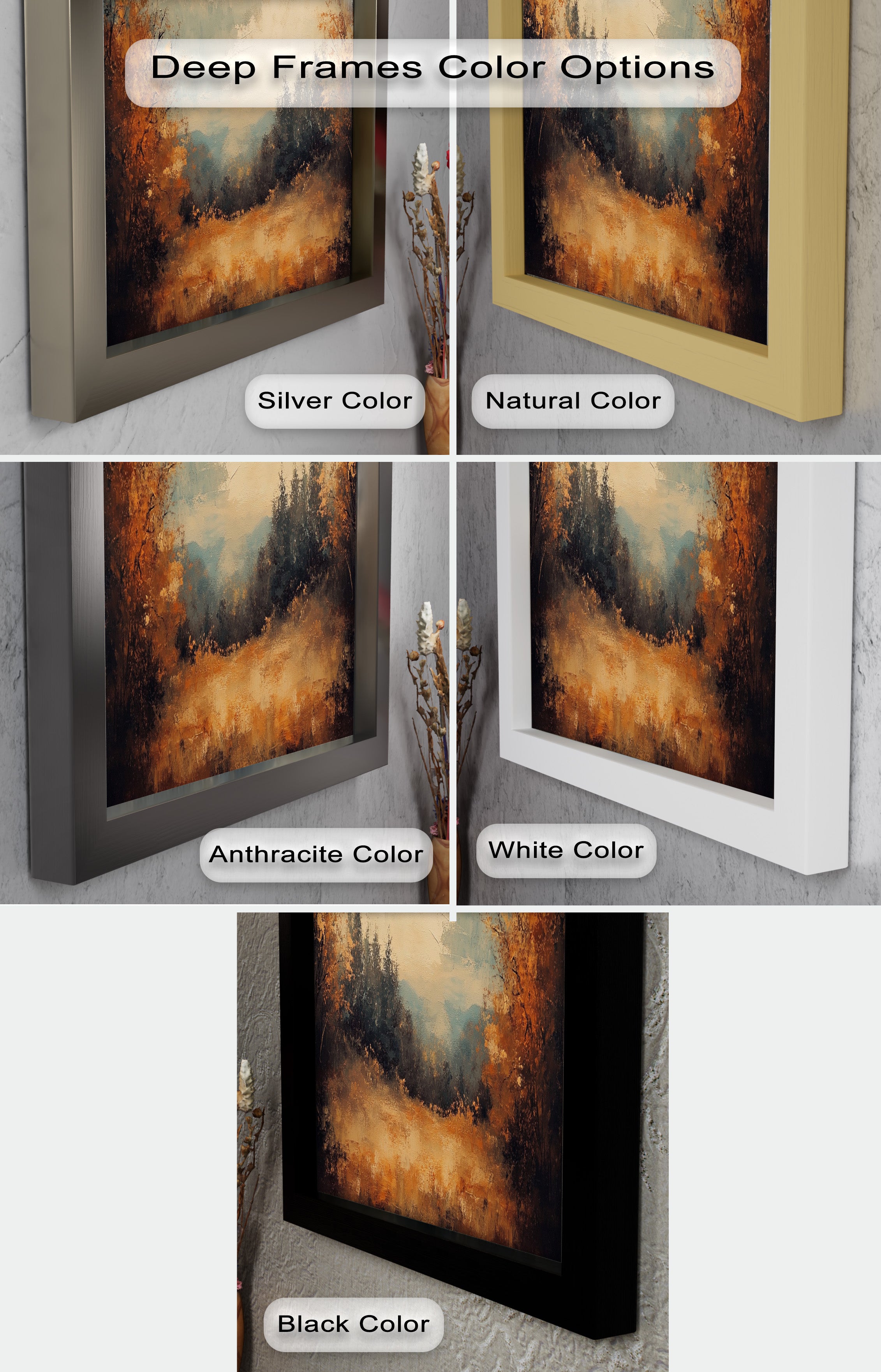 Autumn Forest Landscape Framed Oil Painting - Handmade Canvas Art for Living Room, Bedroom & Office Decor
