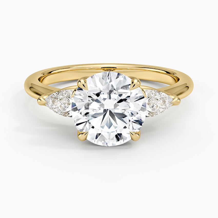 Exquisite Fleur Three Stone Diamond Engagement Ring Setting - EC126 | Perfect for Proposals, Anniversaries & Bridal Jewelry