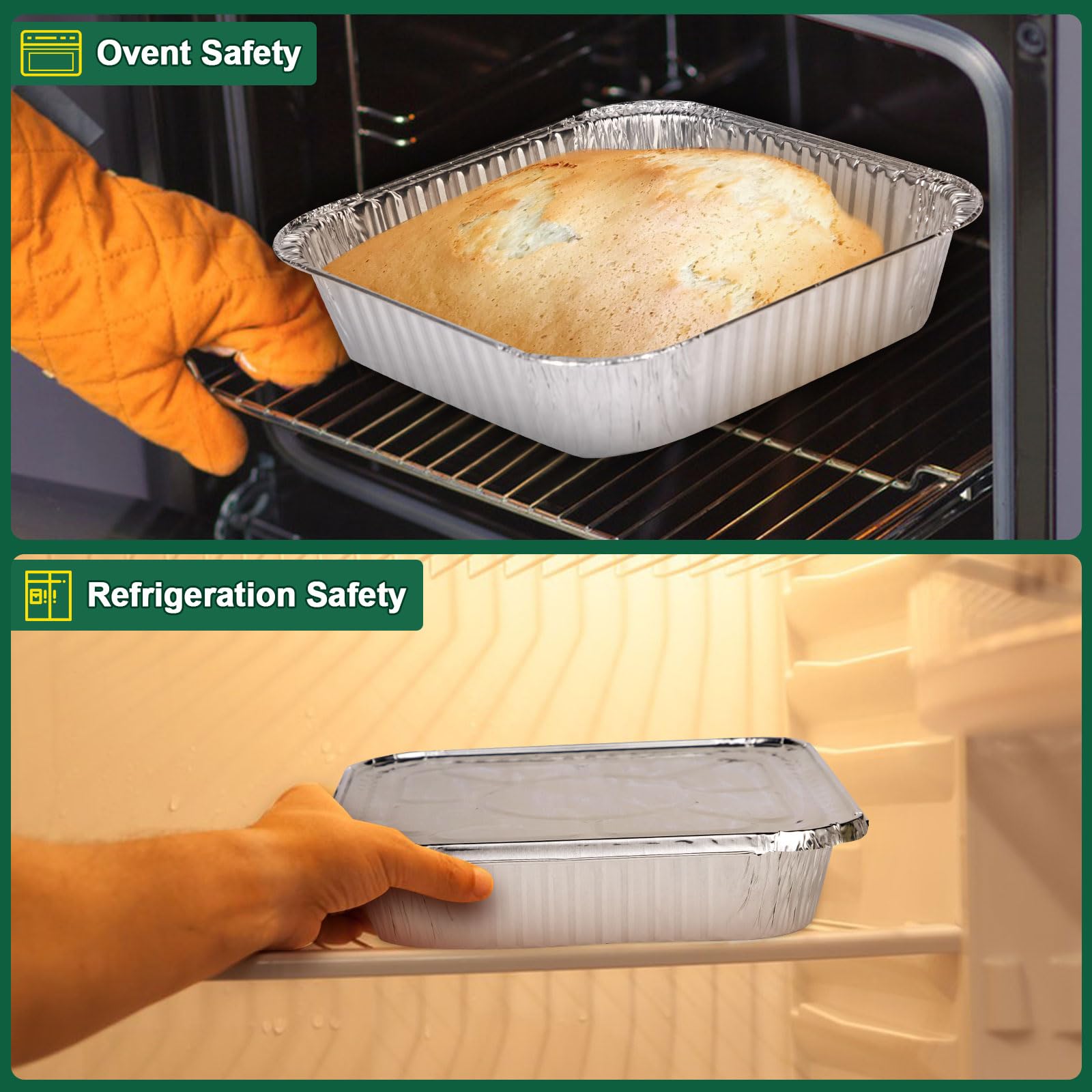 8x8 Inch Disposable Aluminum Foil Pans with Lids (15 Pack) - Heavy-Duty Baking Trays for Air Fryer, Oven, Microwave - Reusable & Leakproof Design - Perfect for Meal Prep, Party Serving & Holiday Cooking
