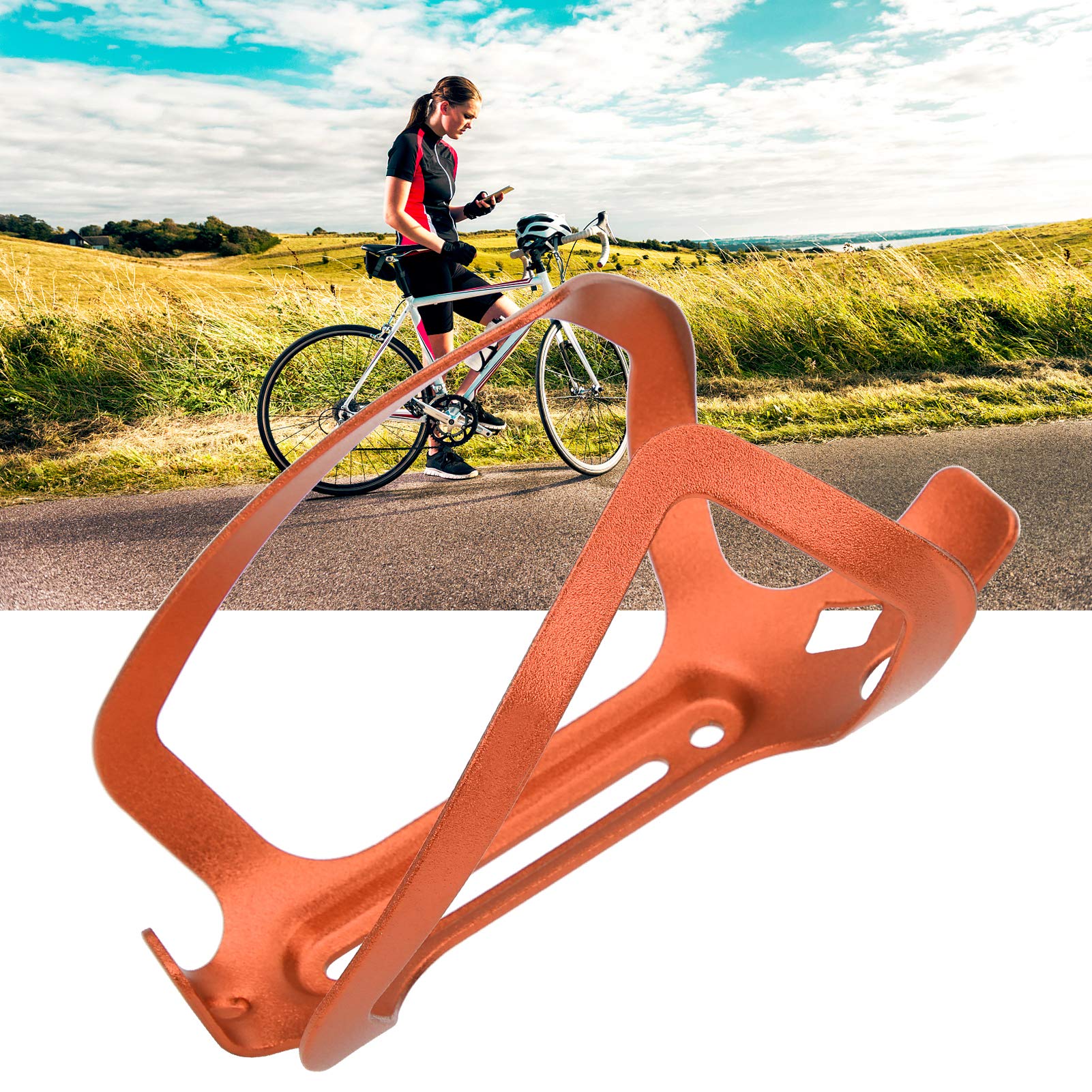 Dilwe Metal Water Bottle Holder - Bike Bottle Cage Mount for Mountain & Road Bikes - Secure Orange Bicycle Drink Rack - Perfect for Cycling, Commuting & Outdoor Adventures