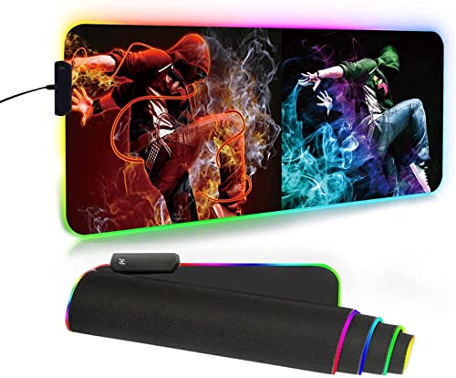 Custom XL RGB LED 2 Pictures Collage Mouse Pad