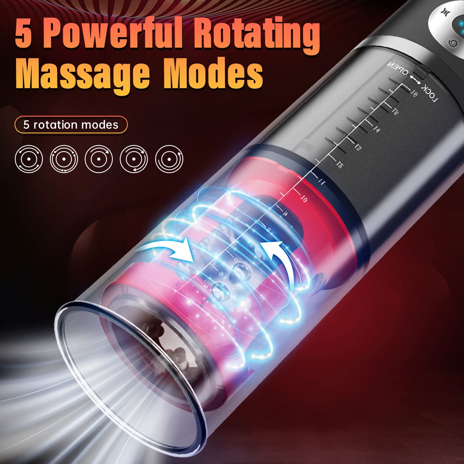 Premium Automatic Male Masturbator - 5 Rotation & 5 Suction Modes Electric Penis Pump - Rechargeable Adult Sex Toy for Men with Realistic Blowjob Simulation - Perfect for Solo Play, Couples Fun & Discreet Pleasure at Home
