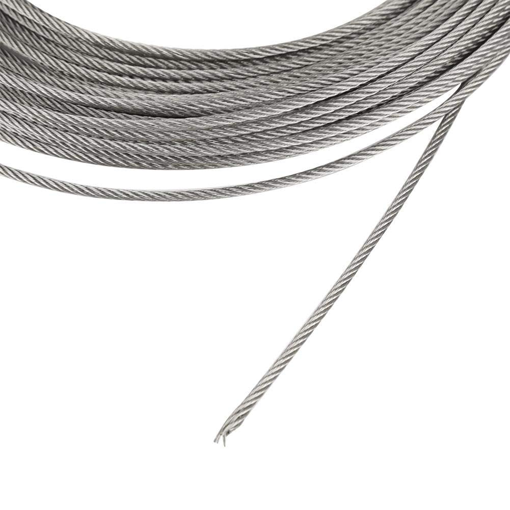 3mm Stainless Steel Submersible Safety Cable Kit with Accessories - Durable Underwater Power Cord for Pools, Pumps & Marine Equipment