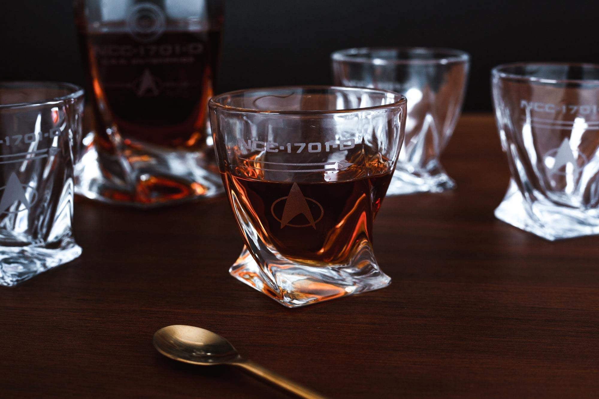 Star Trek: The Next Generation 5-Piece Whiskey Decanter Set with USS Enterprise Themed Shot Glasses - 10oz Each - Perfect for Home Barware Collection, Sci-Fi Parties & Trekkie Gifts