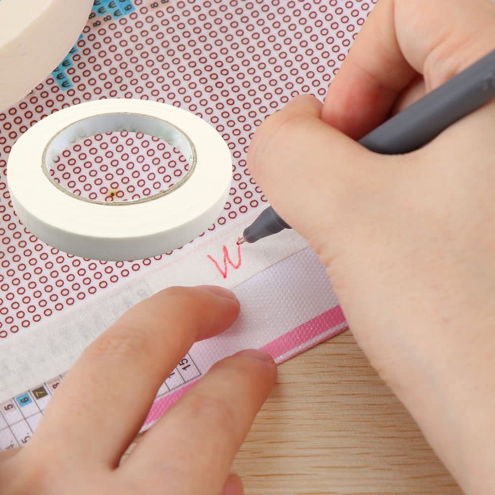 Diamond Painting Tape - 50 Meter Self-Adhesive White Masking Tape (10mm Width) for DIY Art, Scrapbooking & Craft Edge Protection - Dirtproof & Easy to Use