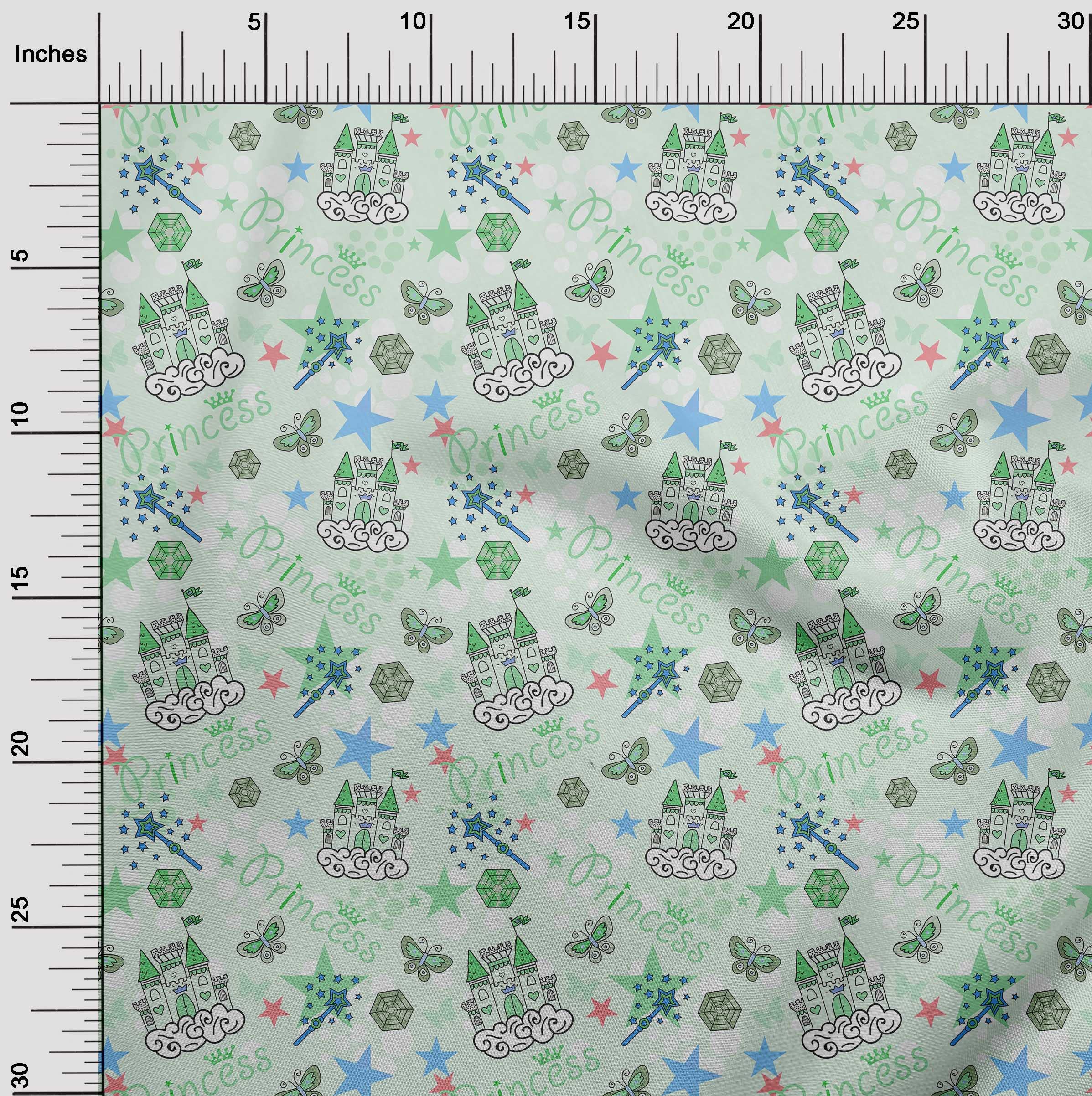 oneOone Cotton Flex Mint Green Fabric - 40 Inch Wide Quilting & Sewing Material for Kids Princess Castle Projects | Perfect for DIY Dresses, Quilts, and Home Decor