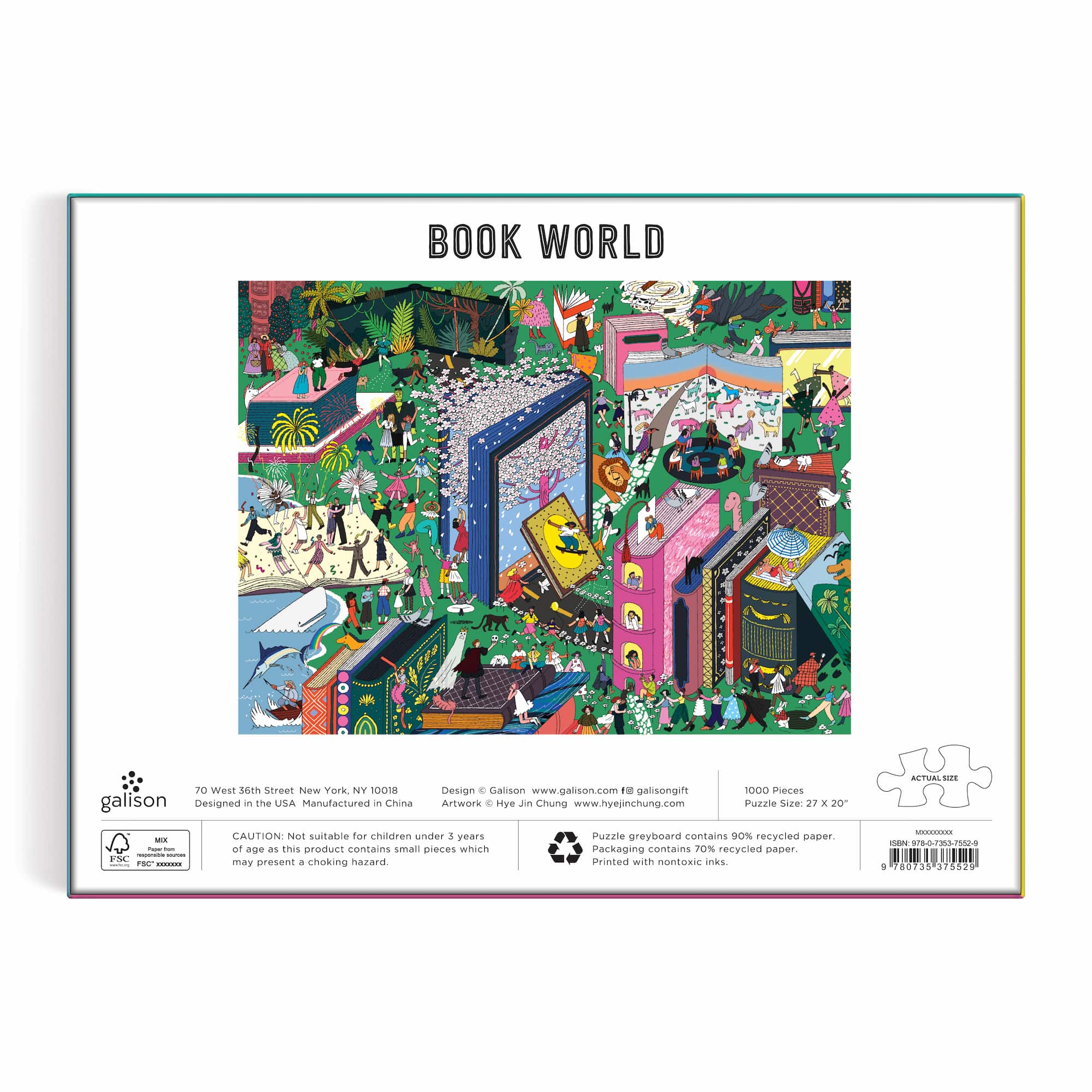 Book World 1,000 Piece Jigsaw Puzzle for Adults - Challenging Educational Puzzle with Vibrant Book Cover Art - Perfect for Family Game Night & Classroom Activities