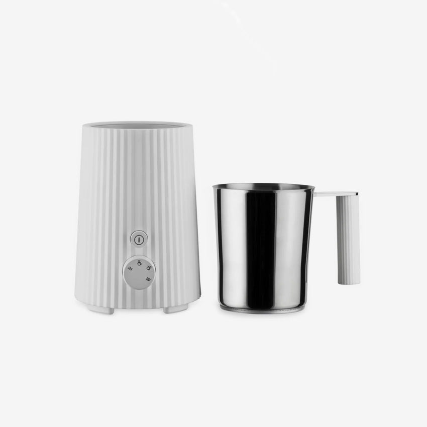 Alessi Plissé Multi-Function Milk Frother - Stainless Steel Handheld Electric Frother for Coffee, Latte, Cappuccino & Hot Chocolate - Perfect for Home, Office & Cafe Use