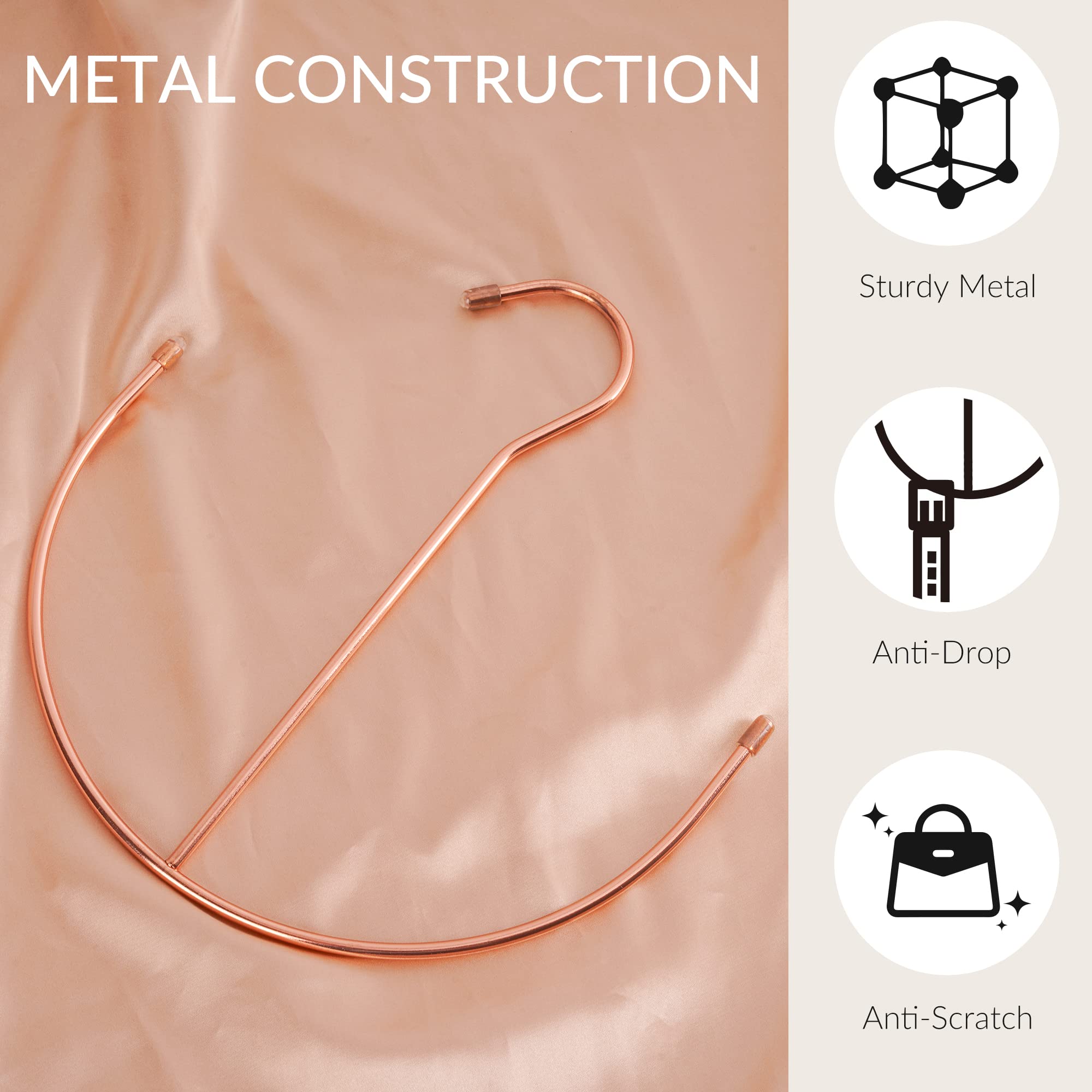 ZEDODIER 2 Pack Rose Gold Belt Hangers & Closet Organizer Hooks for Belts, Ties, Scarves, Hats, Bras & Shoes - Space Saving Closet Accessory for Bedroom, Closet & Dorm Organization
