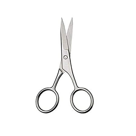 Stainless Steel Nose Hair Scissors 4.5 Inch - Precision Eyebrow, Beard & Eyelash Trimmer for Men & Women | Sharp Fine Tip for Grooming, Cuticle Care & Personal Hygiene | Perfect for Salon, Travel & Home Use