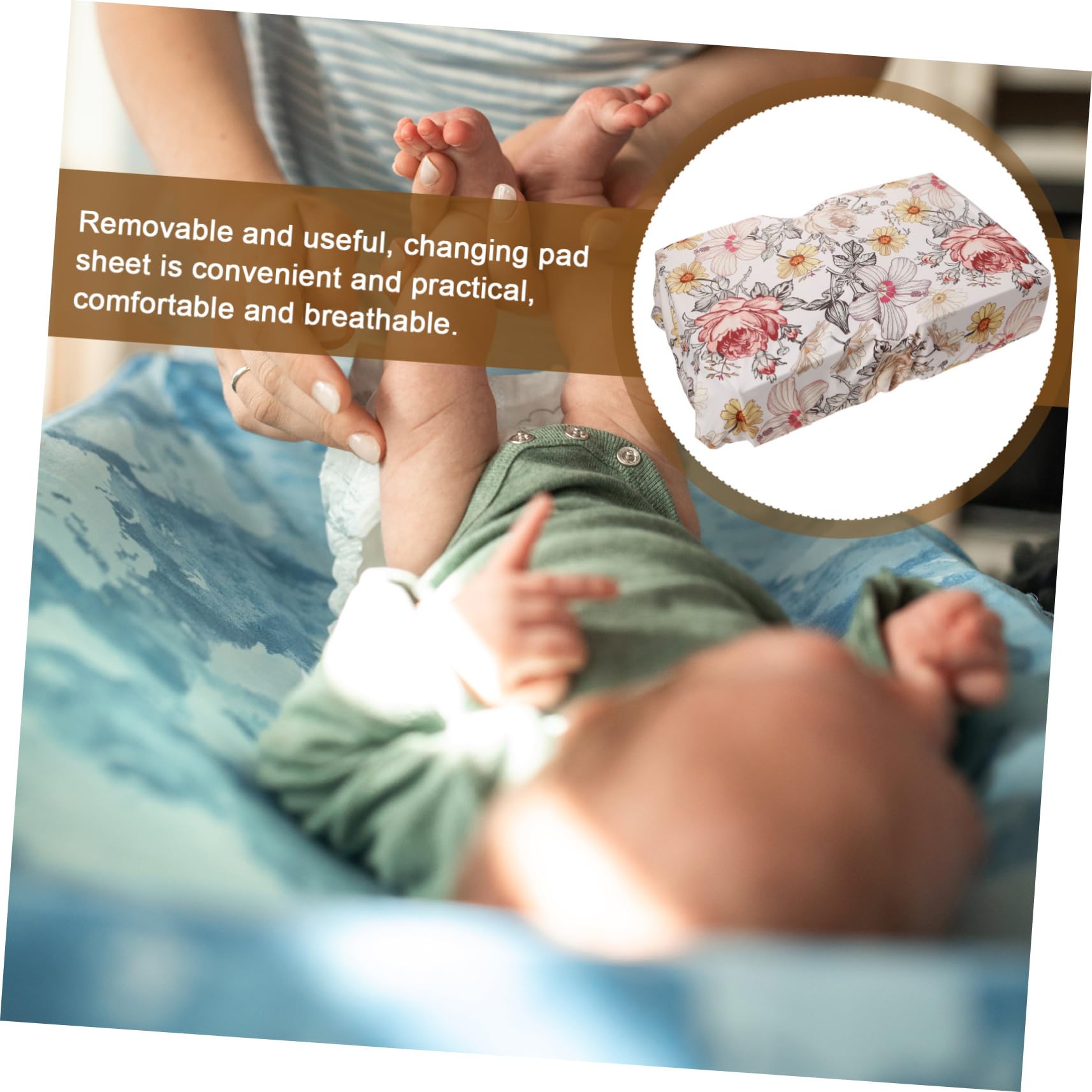 GARVALON Reusable & Washable Changing Pad Cover for Newborns - Soft, Waterproof Baby Changing Mat for Nursery, Diaper Station & Travel