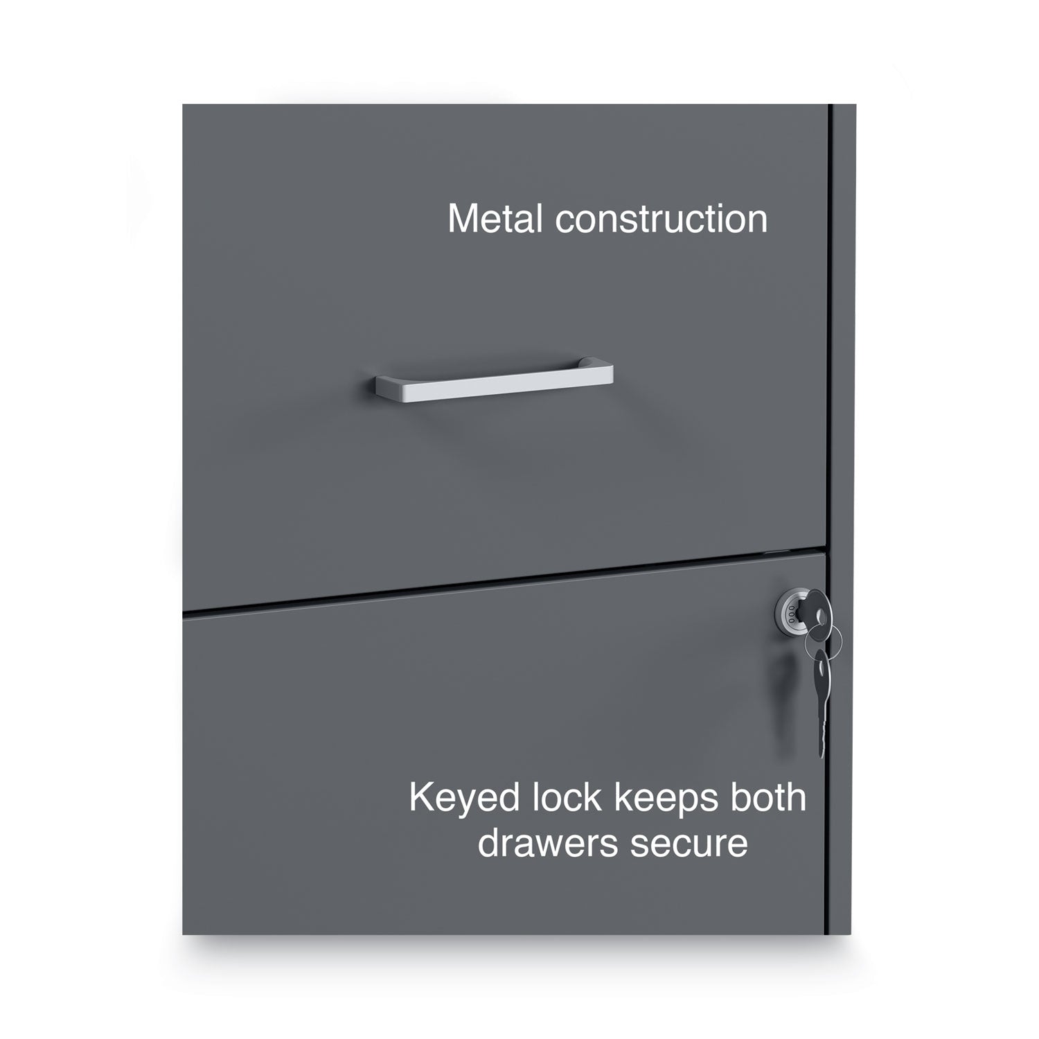 Alera® Soho 2-Drawer Vertical File Cabinet - Letter Size, Charcoal Finish, 14