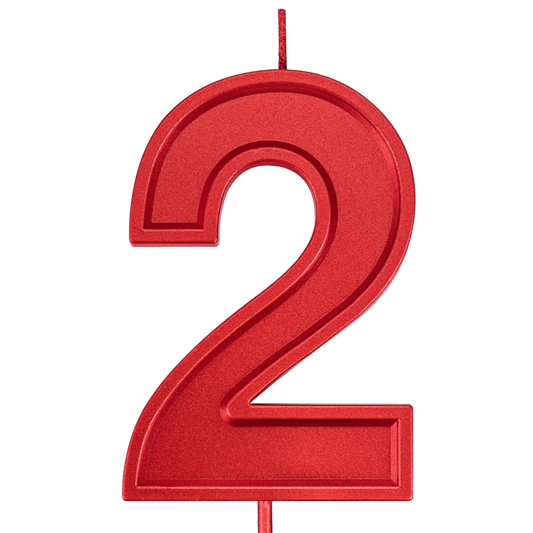 3.93 Inch Large Metallic Red Number 2 Birthday Candles - Happy Birthday Cake & Cupcake Toppers Decorations for Adult/Kids Parties, Family Baking Celebrations | Perfect for Birthday Cakes, Cupcakes, Dessert Tables & Anniversary Celebrations