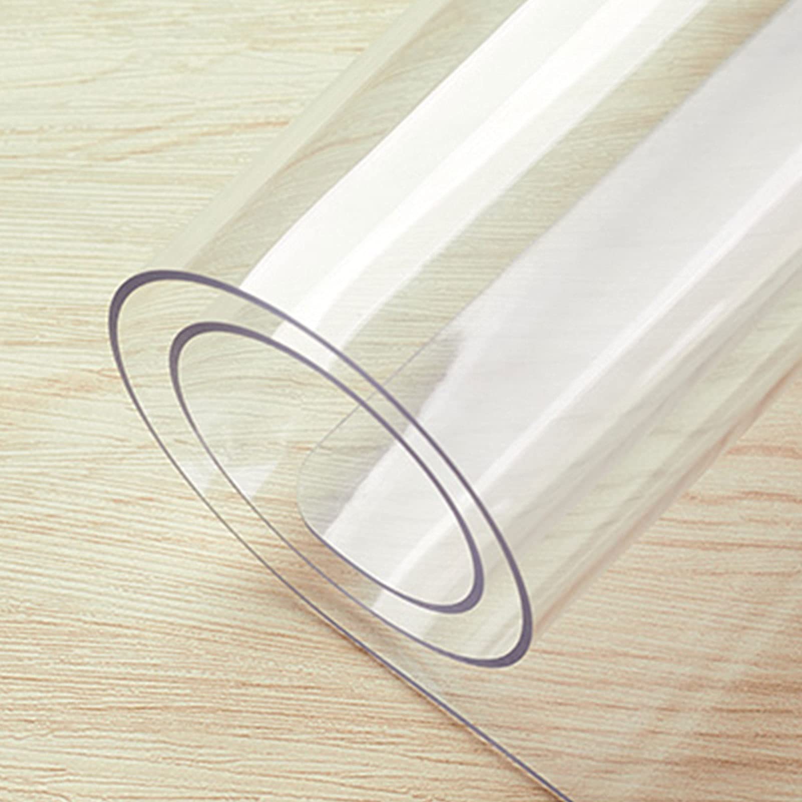Clear PVC Heat-Resistant Table Cover Protector - 35×79 Inch (90×200cm) Transparent Desk Pad for Dining Table, Kitchen Countertop, Office Desk - Waterproof & Scratch-Proof Surface Protection for Daily Use